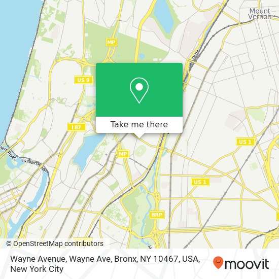 Wayne Avenue, Wayne Ave, Bronx, NY 10467, USA map