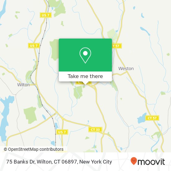 Mapa de 75 Banks Dr, Wilton, CT 06897