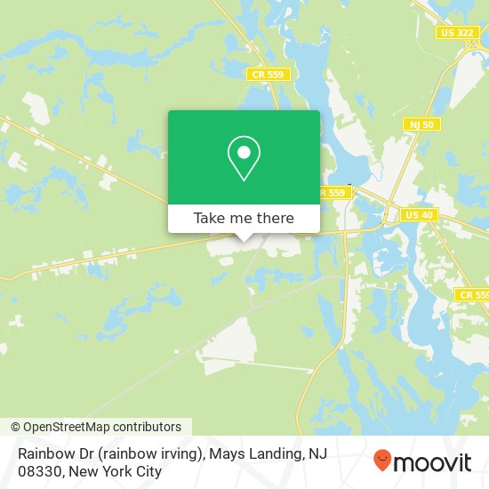 Mapa de Rainbow Dr (rainbow irving), Mays Landing, NJ 08330