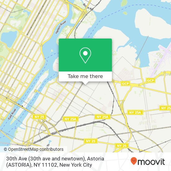 30th Ave (30th ave and newtown), Astoria (ASTORIA), NY 11102 map