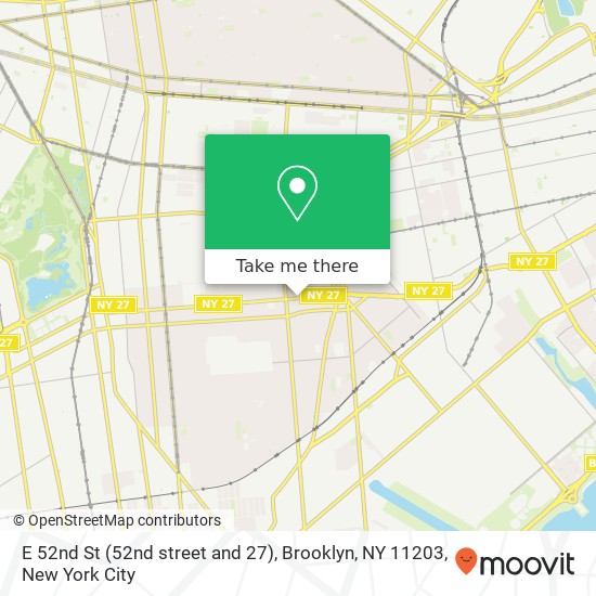 E 52nd St (52nd street and 27), Brooklyn, NY 11203 map