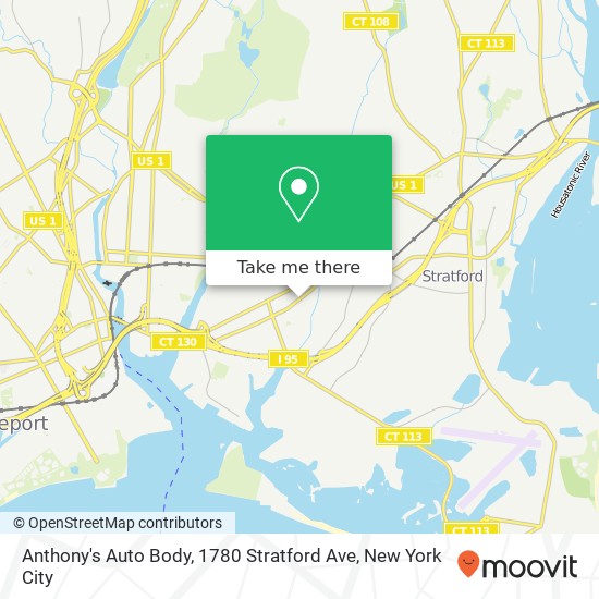Mapa de Anthony's Auto Body, 1780 Stratford Ave