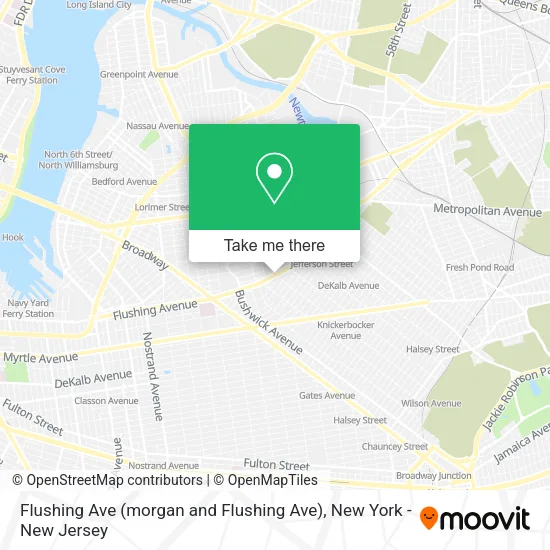 Flushing Ave (morgan and Flushing Ave) map