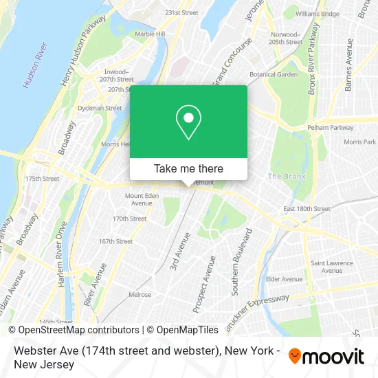 Webster Ave (174th street and webster) map