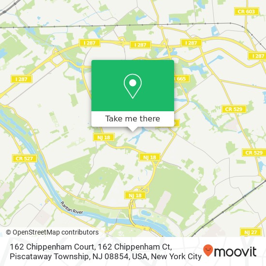 Mapa de 162 Chippenham Court, 162 Chippenham Ct, Piscataway Township, NJ 08854, USA