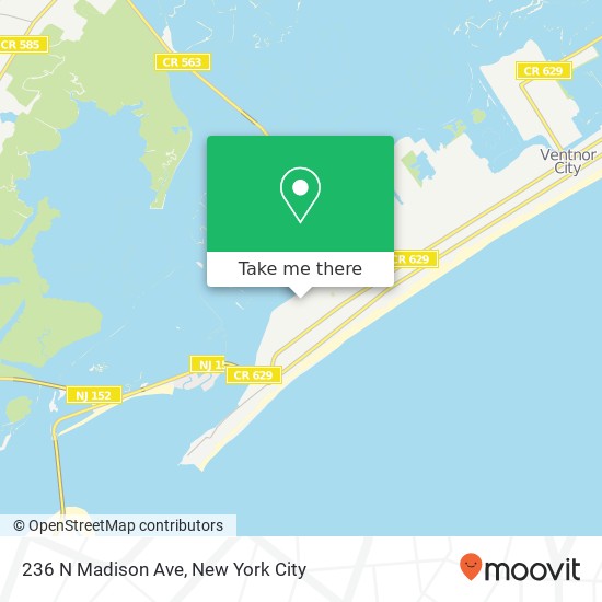 Mapa de 236 N Madison Ave, Margate City, NJ 08402