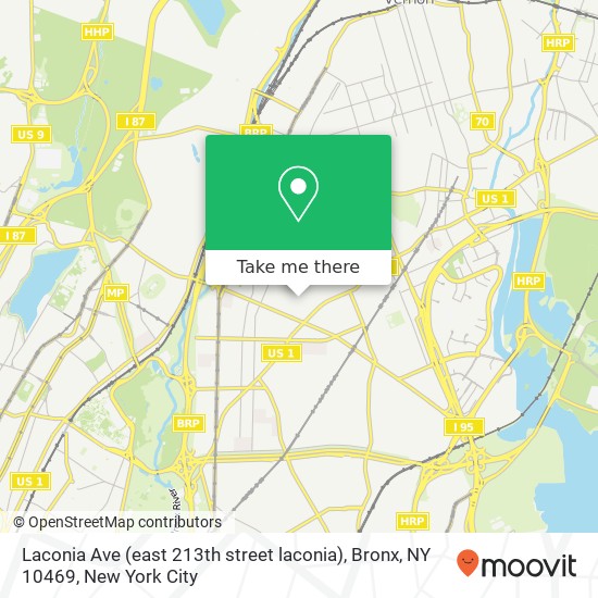 Laconia Ave (east 213th street laconia), Bronx, NY 10469 map