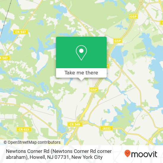 Mapa de Newtons Corner Rd (Newtons Corner Rd corner abraham), Howell, NJ 07731