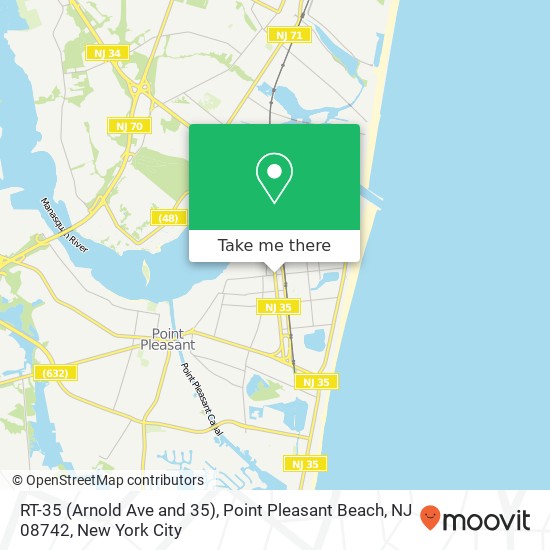 Mapa de RT-35 (Arnold Ave and 35), Point Pleasant Beach, NJ 08742