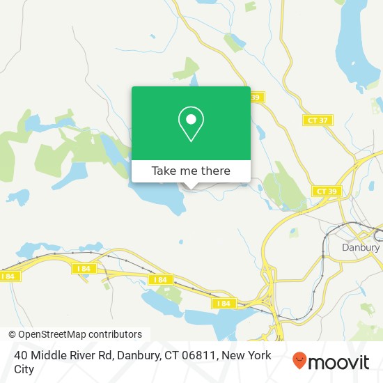 Mapa de 40 Middle River Rd, Danbury, CT 06811
