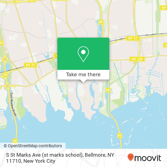 Mapa de S St Marks Ave (st marks school), Bellmore, NY 11710