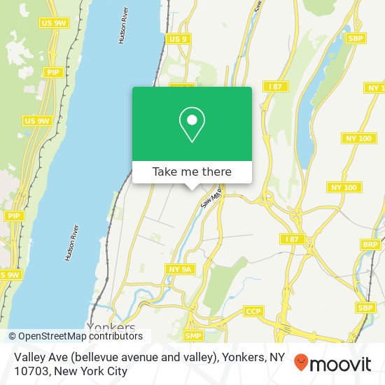 Valley Ave (bellevue avenue and valley), Yonkers, NY 10703 map