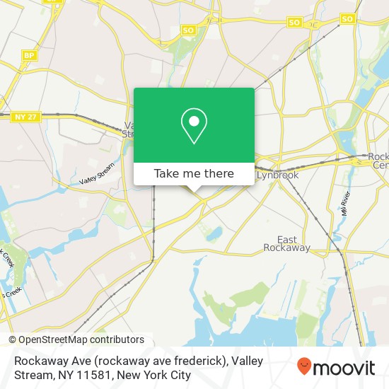 Mapa de Rockaway Ave (rockaway ave frederick), Valley Stream, NY 11581