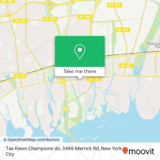 Mapa de Tae Kwon Champions do, 3486 Merrick Rd