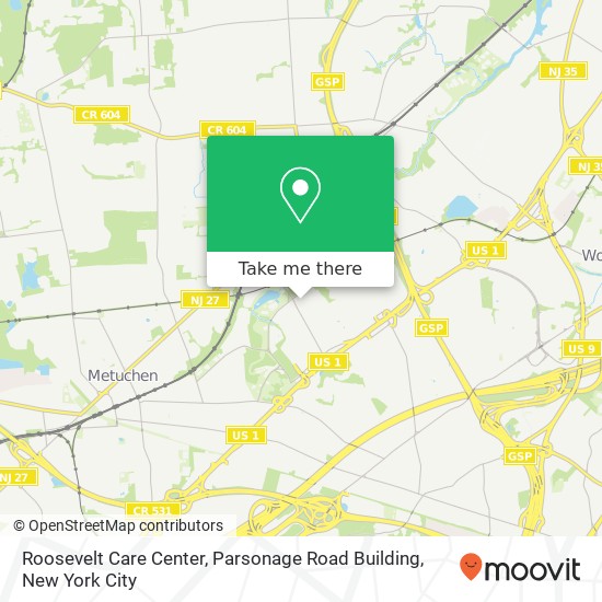 Roosevelt Care Center, Parsonage Road Building map