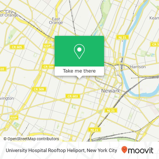 Mapa de University Hospital Rooftop Heliport