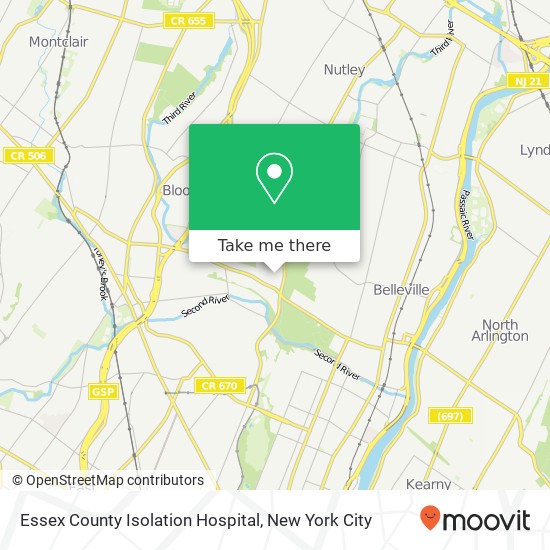 Mapa de Essex County Isolation Hospital