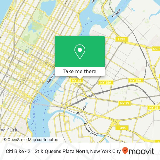 Mapa de Citi Bike - 21 St & Queens Plaza North