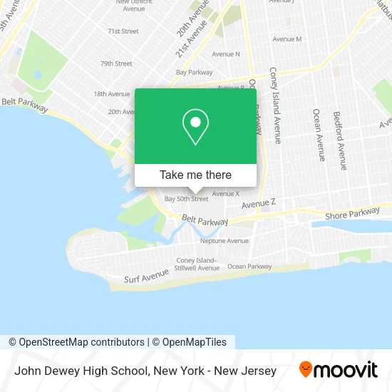 John Dewey High School map