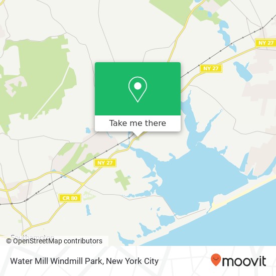 Mapa de Water Mill Windmill Park