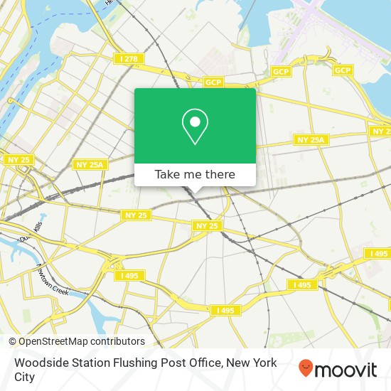 Mapa de Woodside Station Flushing Post Office