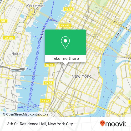 Mapa de 13th St. Residence Hall