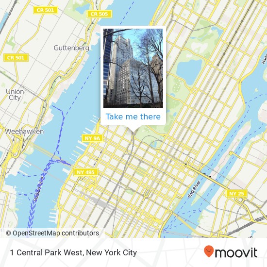 1 Central Park West map