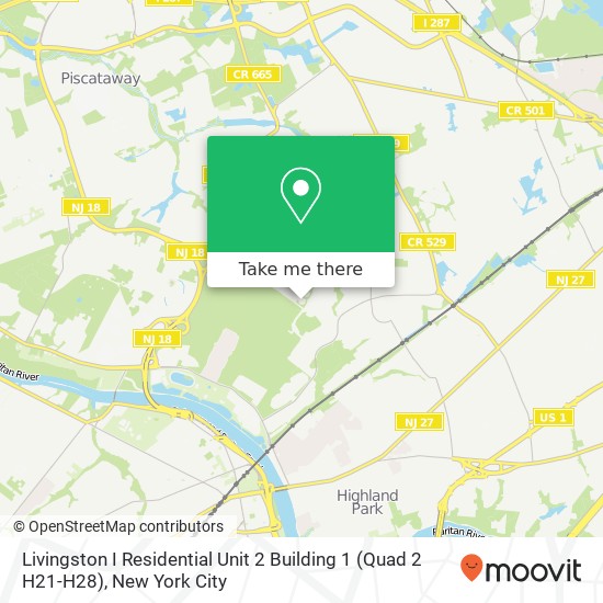 Livingston I Residential Unit 2 Building 1 (Quad 2 H21-H28) map