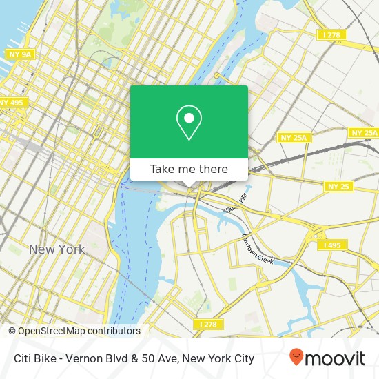 Mapa de Citi Bike - Vernon Blvd & 50 Ave