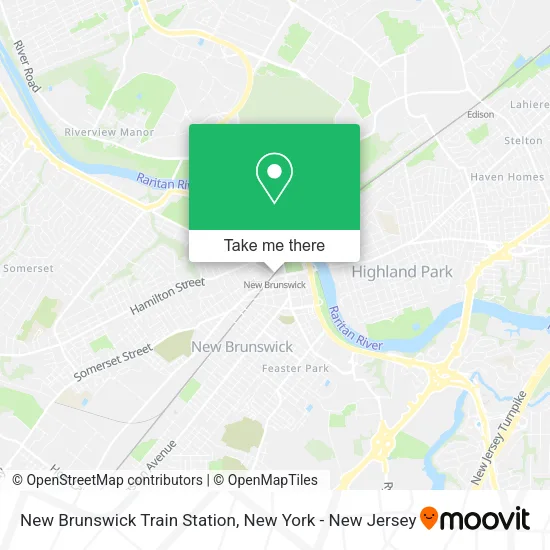 New Brunswick Train Station map