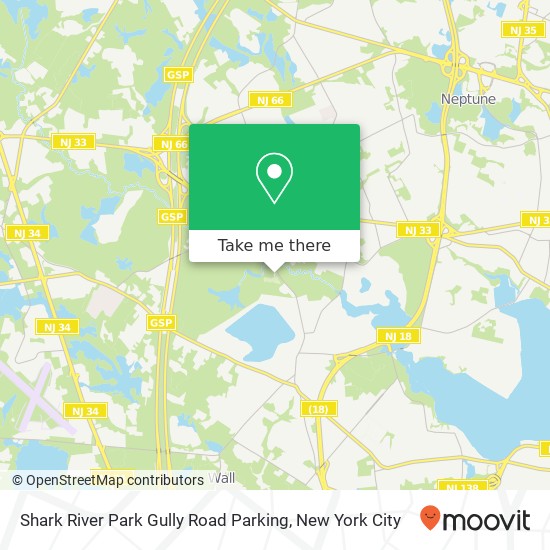 Mapa de Shark River Park Gully Road Parking