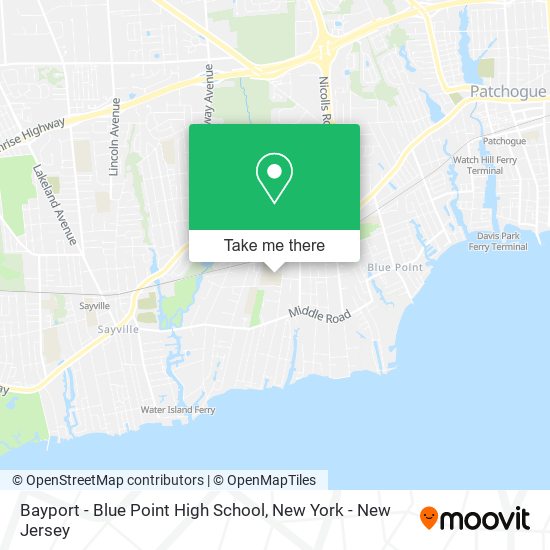 Bayport - Blue Point High School map