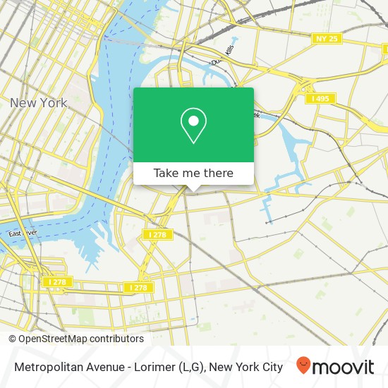 Metropolitan Avenue - Lorimer (L,G) map