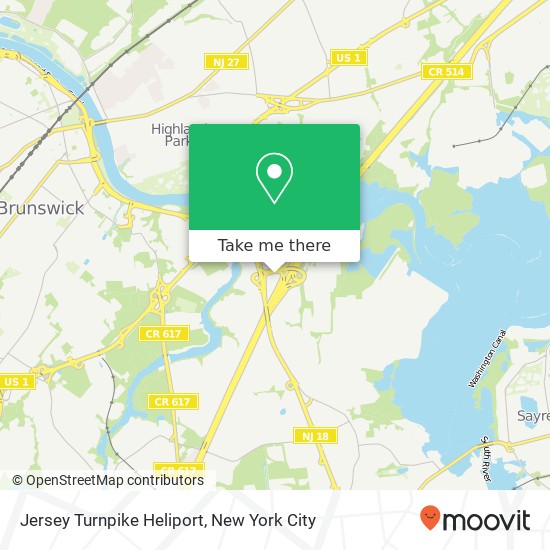 Jersey Turnpike Heliport map