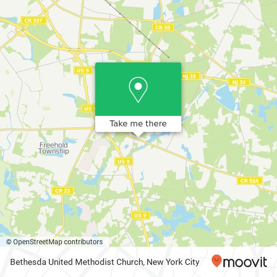 Bethesda United Methodist Church map