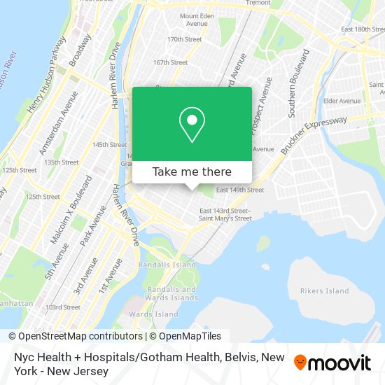 Nyc Health + Hospitals / Gotham Health, Belvis map