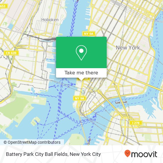 Battery Park City Ball Fields map