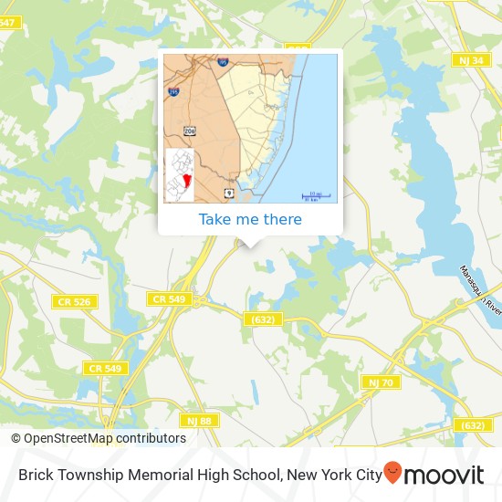 Mapa de Brick Township Memorial High School