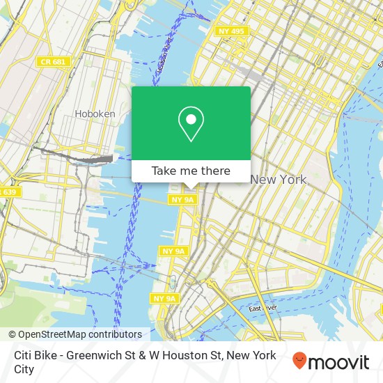 Citi Bike - Greenwich St & W Houston St map