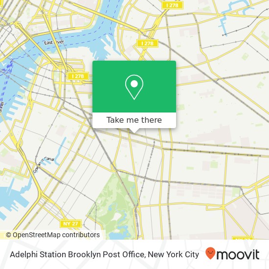 Adelphi Station Brooklyn Post Office map