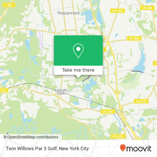 Twin Willows Par 3 Golf map