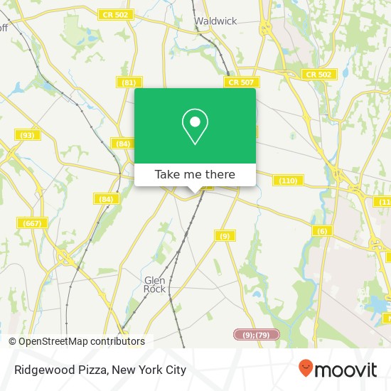 Ridgewood Pizza map