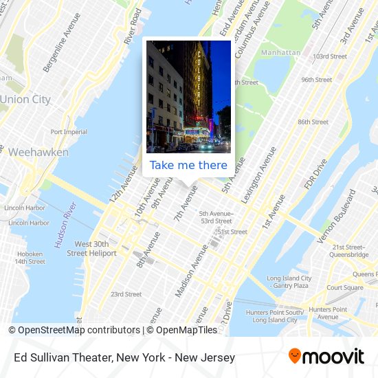 Ed Sullivan Theater map