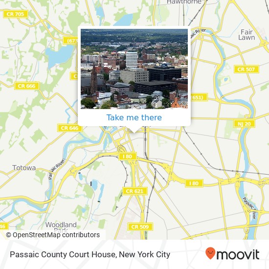 Passaic County Court House map