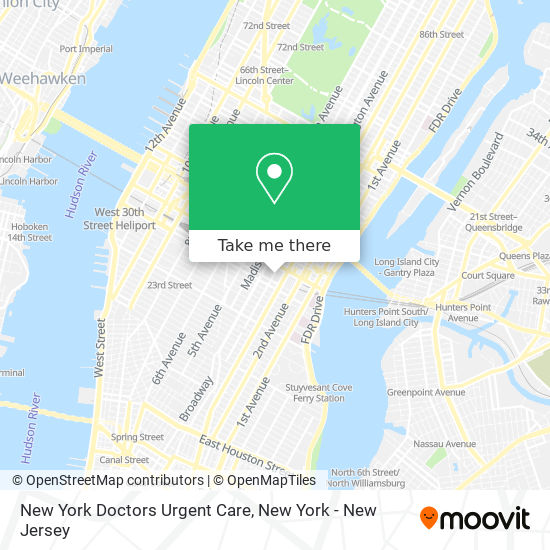 Mapa de New York Doctors Urgent Care