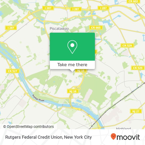 Mapa de Rutgers Federal Credit Union