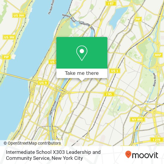 Mapa de Intermediate School X303 Leadership and Community Service