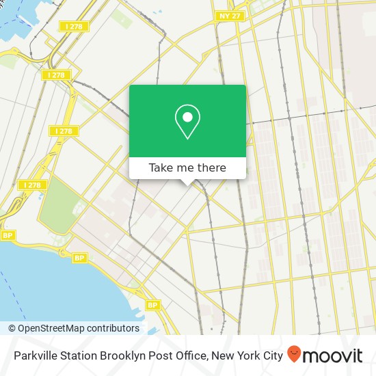 Parkville Station Brooklyn Post Office map