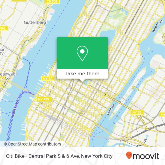 Citi Bike - Central Park S & 6 Ave map