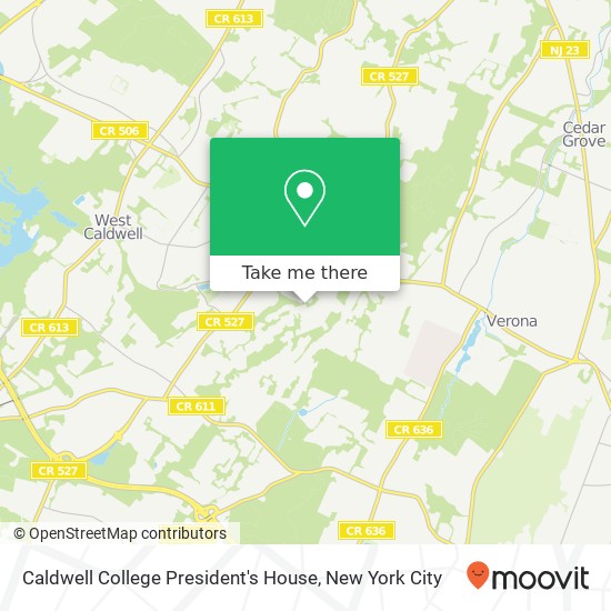 Mapa de Caldwell College President's House